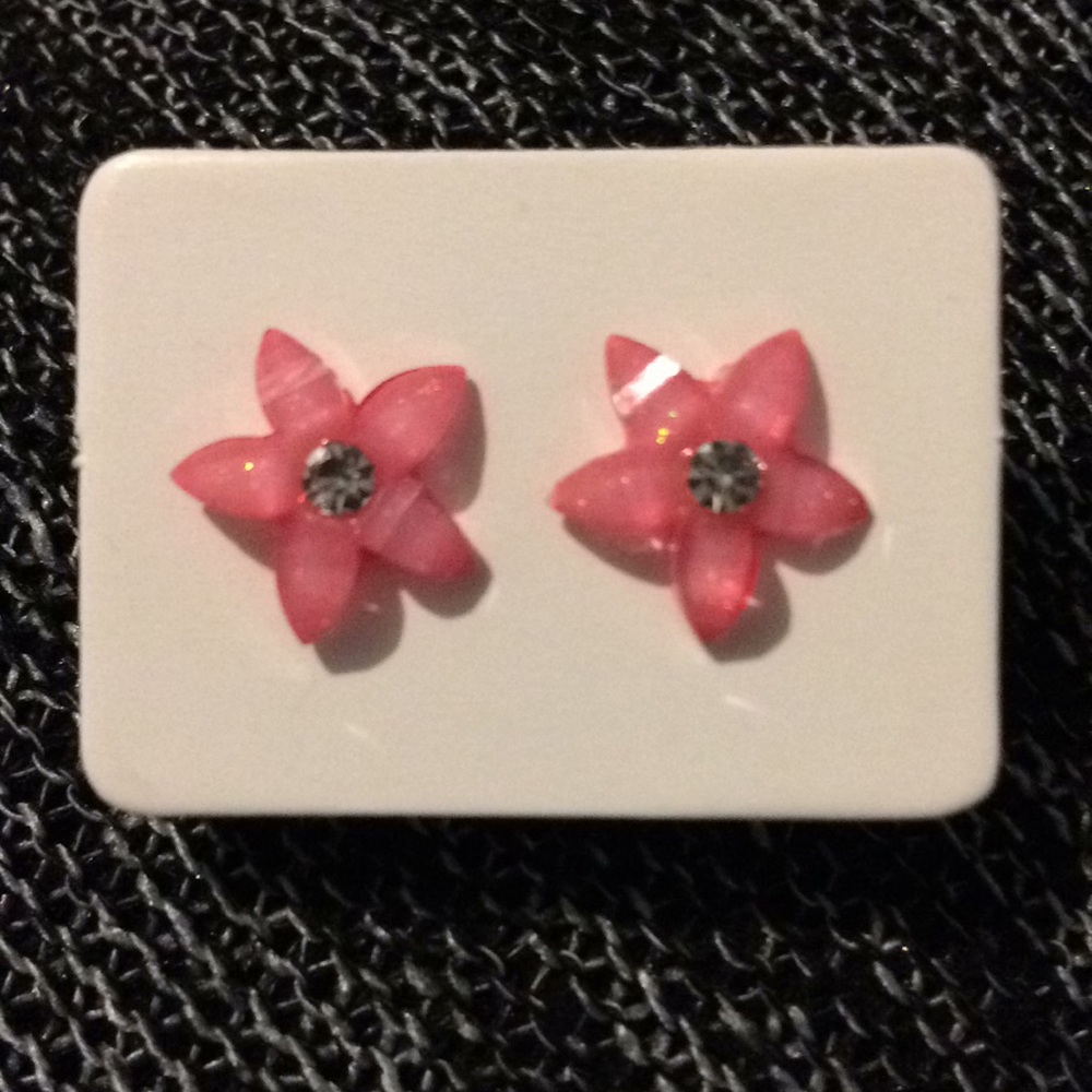 Petite Pink Flower Earrings